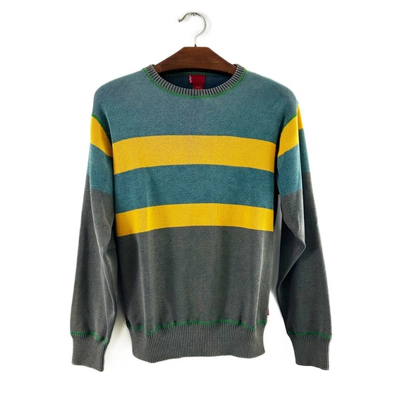 Levi's Other - Vintage Levi’s Mens Medium Striped 90s Grunge Skate Striped Cotton Sweater Gray